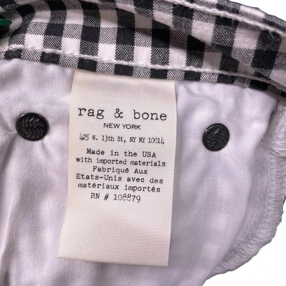 Rag and Bone 10 Inch Capri Gingham Jeans Black White Size‎ 26 - Picture 11 of 11